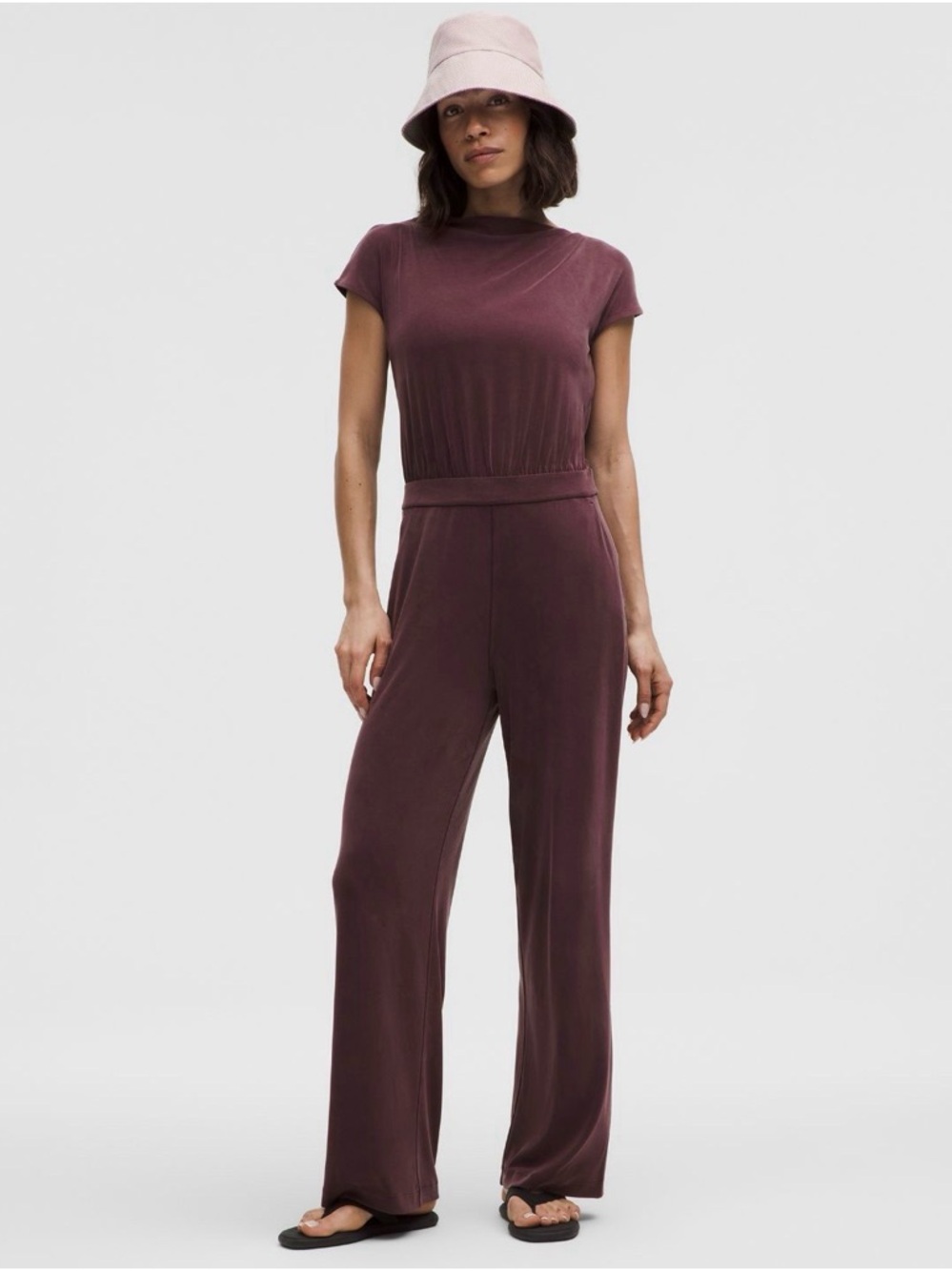 lululemon Wide-Leg Short-Sleeve Jumpsuit Drapey Softstreme Sz XL